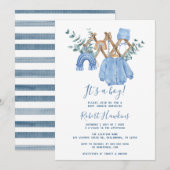 Boho Kleding Jongen Baby shower Uitnodiging (Voorkant / Achterkant)