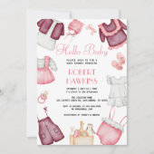 Boho Kleding Meisje Baby shower Uitnodiging (Voorkant)