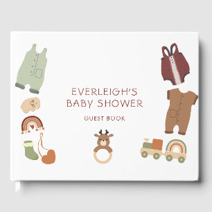Boho Kleding Speelgoed Jongen Baby shower Gastenboek