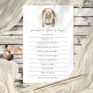 Boho Kleding Wensen voor Baby shower Game Flyer