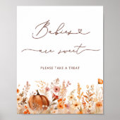 Boho kleine pompoen Herfst baby's zijn lief Poster (Voorkant)