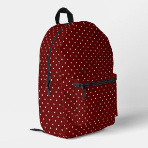 Boho Kleine Stippen Cute Burgundy Stippen Bedrukte Rugzak
