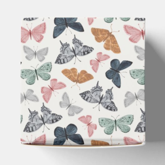 Boho kleine vlinder verjaardagsfeestje bedankdoosjes (Bovenkant)