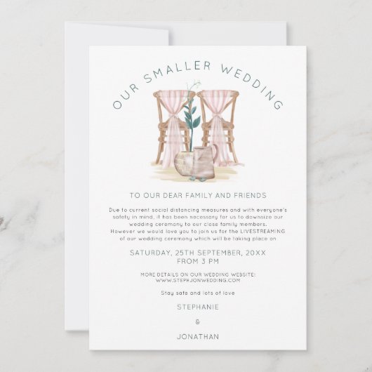 Boho Kleinere Trouwstoelen Afgrootte Aankondiging (Voorkant)