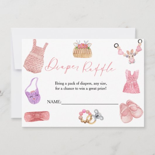 Boho kleren Luierspel voor baby Shower Kaart (Voorkant)