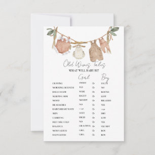 Boho kleren Oudewijvenpraat Baby shower Spelkaart Kaart