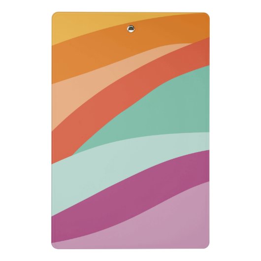 Boho Kleurrijke Abstracte Retro Naam Mini Klembord (Achterkant)