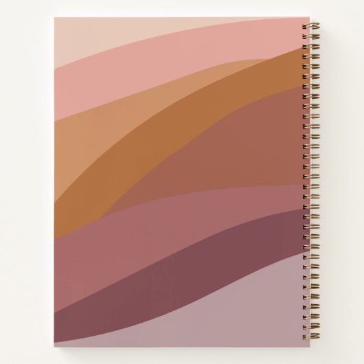 Boho Kleurrijke Abstracte Retro Naam Notitieboek (Achterkant)