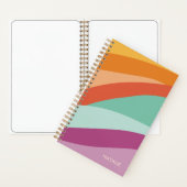 Boho Kleurrijke Abstracte Retro Naam Notitieboek (Binnen)