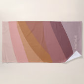 Boho Kleurrijke Abstracte Retro Naam Strandlaken (Voorkant)