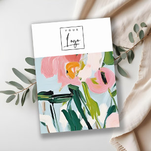 Boho Kleurrijke Geschilderde Bloemen Blank Sierade Visitekaartje