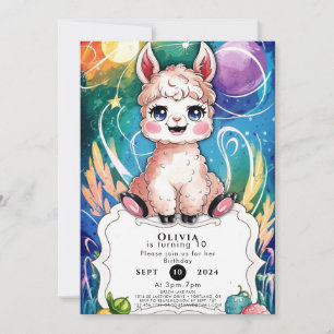 Boho Kleurrijke Llama Verjaardag Kaart