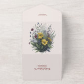 Boho Kleurrijke Waterverf Wildflower Bruiloft All In One Uitnodiging (Buitenkant)
