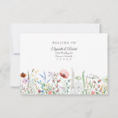 Boho Kleurrijke Wildflower Meadow Bruiloft RSVP Ka Bedankkaart (Achterkant)