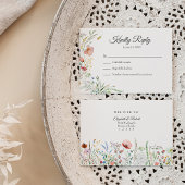 Boho Kleurrijke Wildflower Meadow Bruiloft RSVP Ka Bedankkaart