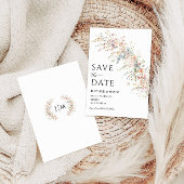 Boho Kleurrijke Wildflower Spring Save the Date Kaart