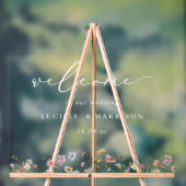 Boho Kleurrijke Wildflowers Wedding Welkom Acryl Bord (Neutraal)