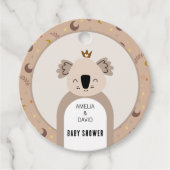Boho Koala Moon Star Neutral Baby Shower Bedankjes Labels (Voorkant)