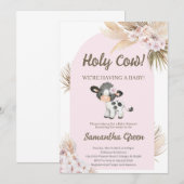 Boho Koe Baby Shower Uitnodiging (Voorkant / Achterkant)