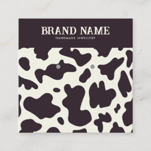 Boho koe patroon Oorbellen Display Kaart Vierkante Visitekaartje