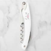 Boho Koe schedel Blush Waterverf Floral Monogram Kurkentrekker (Voorkant)