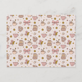 Boho koffie naadloos patroon briefkaart