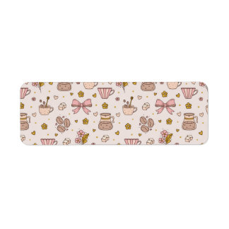 Boho koffie naadloos patroon etiket