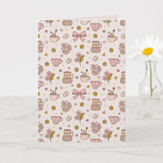 Boho koffie naadloos patroon kaart