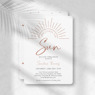 Boho komt met het Baby shower van de zon Kaart