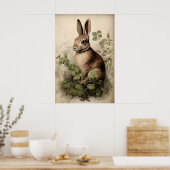 Boho Konijn Konijn Print, Rustieke Haas Cottagecor Poster (Keuken)