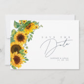 Boho koningsblauw weelde zonnebloem bruiloft save the date (Voorkant)