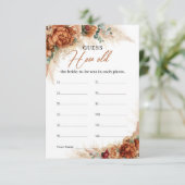 Boho koperen floral Hoe oud was de bruid-to-be? Informatiekaartje (Staand voorkant)