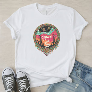 Boho Kosmische Woestijn Retro Tri-Blend Shirt