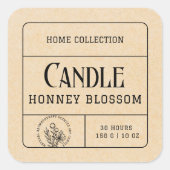 Boho Kraft Beige Papieren Kaars Etiketten Sticker (Voorkant)