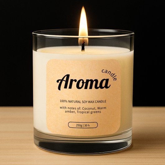 Boho Kraft Beige Papieren Kaars Etiketten Sticker