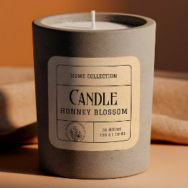 Boho Kraft Beige Papieren Kaars Etiketten Sticker