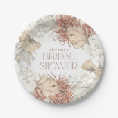 Boho Krans Palmbladeren en Orchideeën Bruidsmeisje Papieren Bordje (Voorkant)