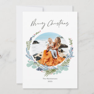 Boho krans Vrolijk Kerstmis Modern Design Feestdagenkaart