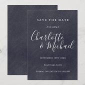 Boho Krijtbord Signature Save the Date Kaart (Voorkant / Achterkant)