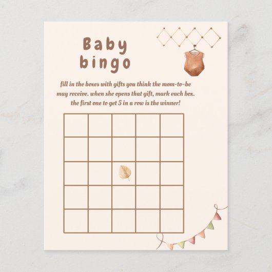Boho kwekerij Baby bingo. (Voorkant)