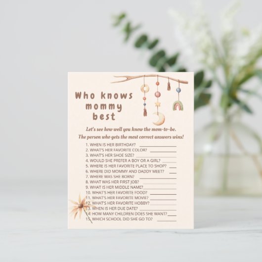 Boho-kwekerij die het beste spel voor mama kent. (Staand voorkant)