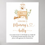 Boho kwekerij Hoe groot is mama's buik Poster (Voorkant)