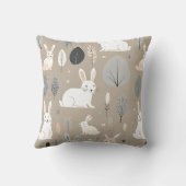 Boho kwekerij minimalistisch konijntje konijntjes  kussen (Achterkant)