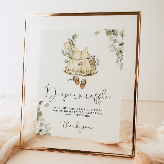 Boho kwekerij  outfit luier loterij teken poster