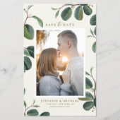 Boho laat botanische ivoor foto opslaan Datum (Voorkant)