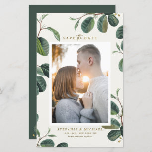 Boho laat botanische ivoor foto opslaan Datum