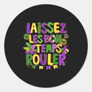 Boho Laat de goede tijden rollen Mardi Gras 2026 Ronde Sticker