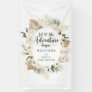 Boho laat het avontuur beginnen Baby shower Spandoek