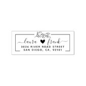 Boho laat namen bruiloftsretouradres achter 	rubberstempel (Afrduk)