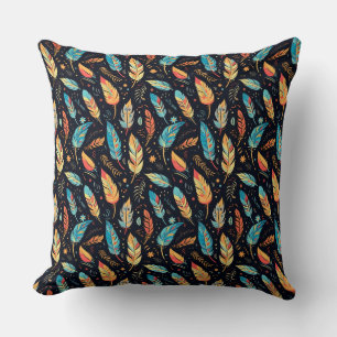Boho laat rode sienna blauw kussen